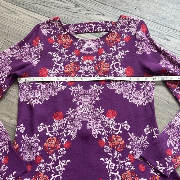 🔥free People🔥 | Purple floral Smooth Talker plumberry tunic dress - Picture 7 of 11